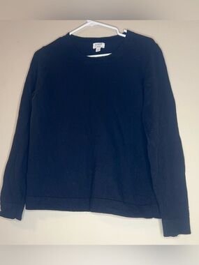 J. Crew Women's black Teddie Crewneck Sweater Wool size large